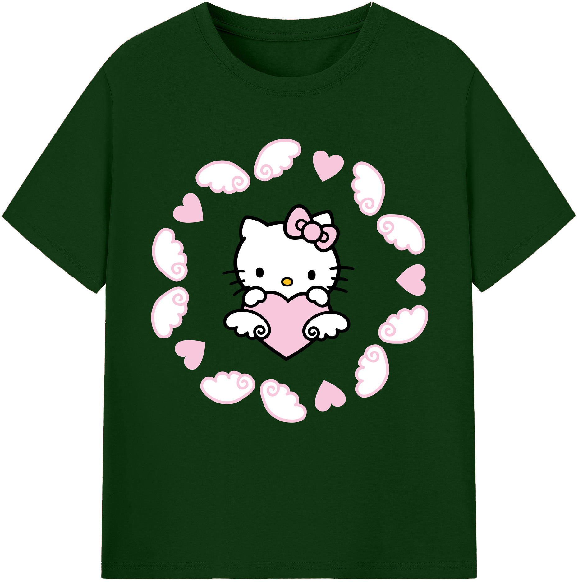 （画像用） Hello Kitty ハローキティ 綿100％半袖Tシャツ（フロントプリント）